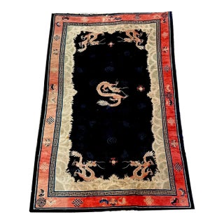 19th Century Palace Size Dragon Chinese Peking Rug For Sale