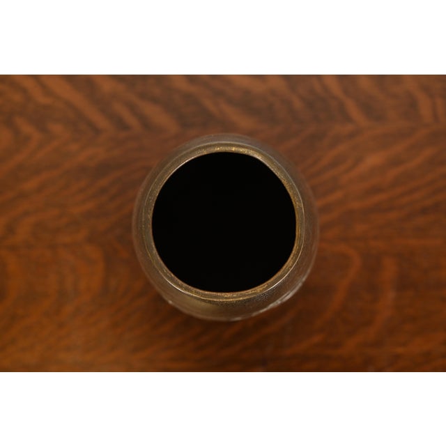 Early 20th Century Silver Crest Arts & Crafts Sterling Silver on Bronze Tall Vase For Sale - Image 5 of 12