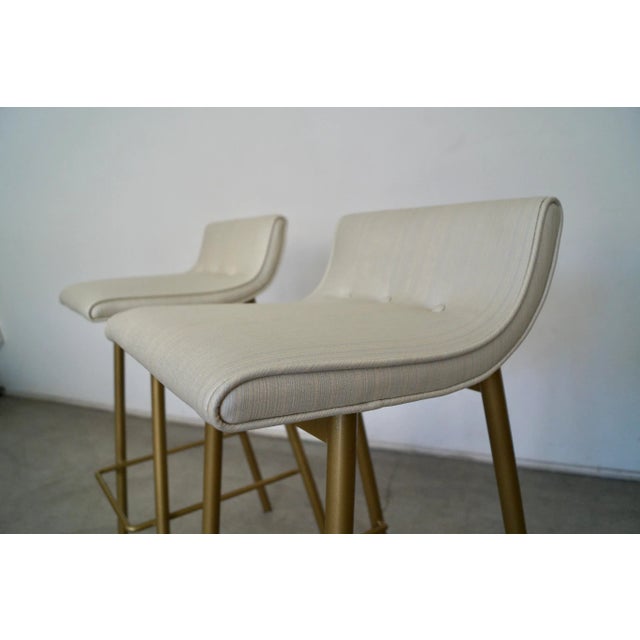 Gold 1950's Mid-Century Modern Vista of California Bar Stools - Set of 3 For Sale - Image 8 of 13