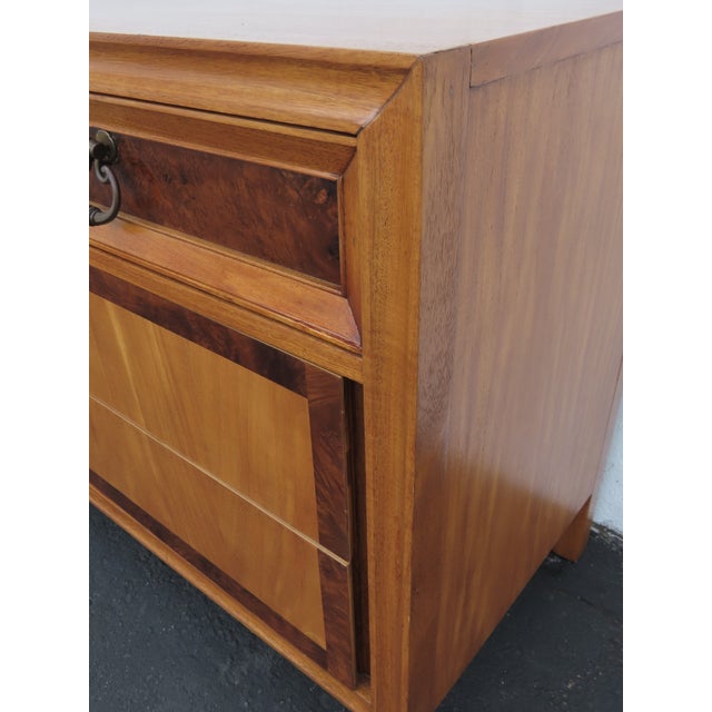 Basic Wiz Mid Century Modern Burlwood Long Low Dresser 6576 For Sale - Image 11 of 17