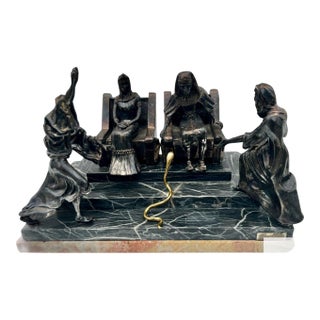 Yaacov Heller "Let My People Go" Two Tiered Marble Base Statue For Sale