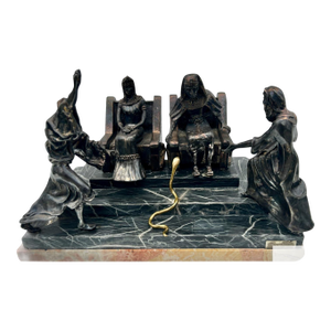 Yaacov Heller "Let My People Go" Two Tiered Marble Base Statue