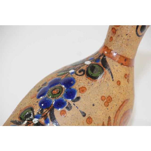 Mexican Tonala Pottery Hand Painted Bird For Sale - Image 11 of 13