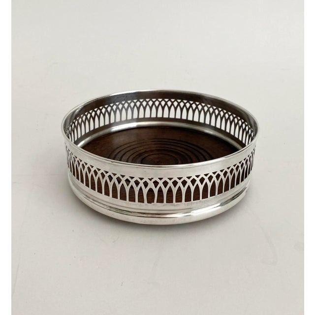 English English Silver Plate Wine Coaster For Sale - Image 3 of 6