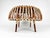 Vintage rattan stool or footrest in style of Franco Albini. Good original condition.