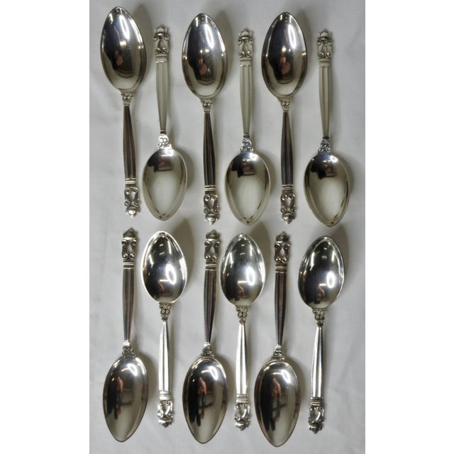 1910s 1917 Georg Jensen "Acorn" Sterling Silver Flatware For Sale - Image 5 of 11