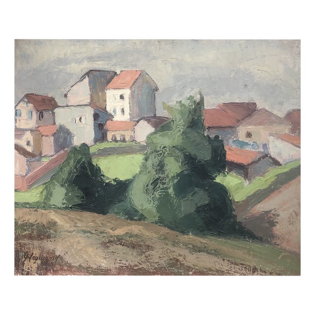 Geneviève Mégevand, Paysage rural, Oil on Canvas, Framed For Sale
