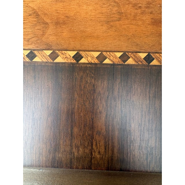 Vintage Jacobean Revival Library Table With Inlay on Top For Sale - Image 4 of 12