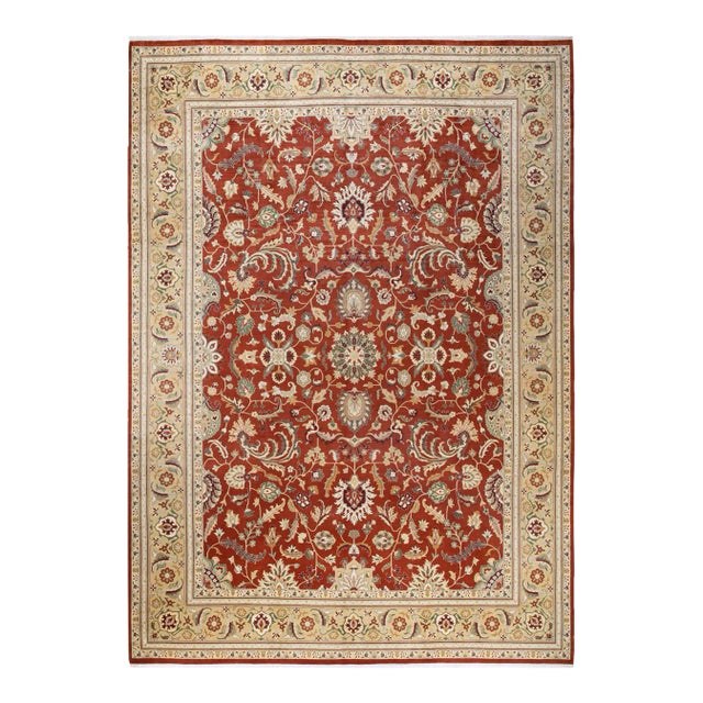 Mogul, One-of-a-Kind Hand-Knotted Area Rug in Orange, 10' 0" x 14' 2" For Sale