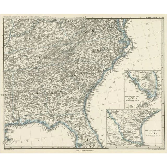Antique Map of Tennessee, Kentucky, Virginia, Alabama, Georgia and Surroundings For Sale - Image 6 of 6