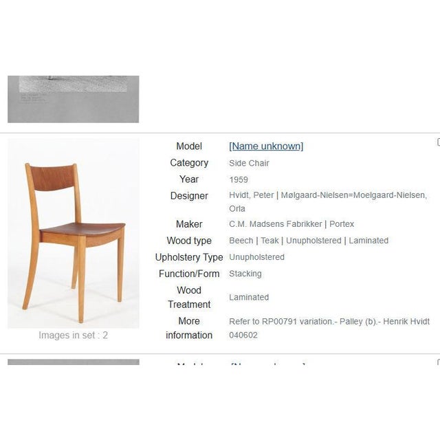 Wood Vintage Madsens Teak and Beech Side Chair For Sale - Image 7 of 7