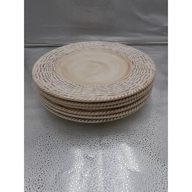1980s Fitz and Floyd Basketweave Charger Plates- Set of 8 For Sale - Image 10 of 10