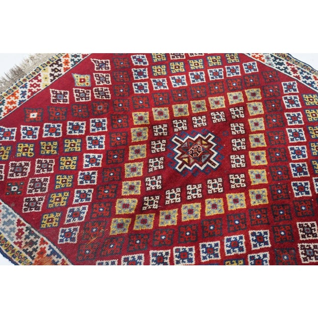 Mid 20th Century Fine Antique Persian Qashqai Wool Rug 4'6'' X 5'3'' For Sale - Image 5 of 10