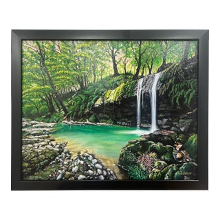 Emerald Falls - Original Oil Painting by Steve Schaaf For Sale