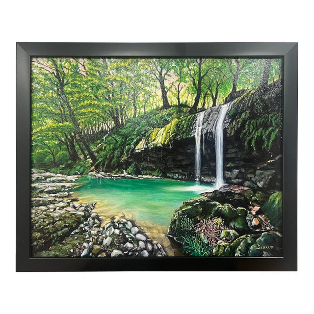 Emerald Falls - Original Oil Painting by Steve Schaaf For Sale