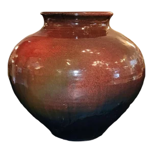 Mid Century Japanese Signed and Glazed Vase