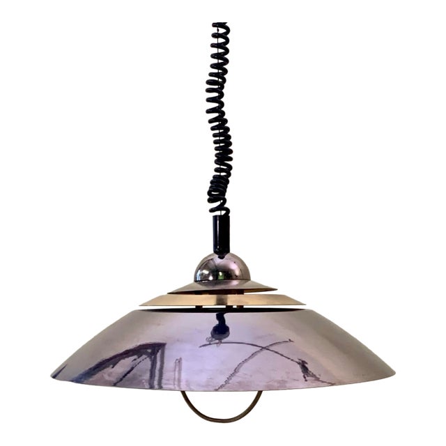 1980s Chrome-Plated Sheet Lamp For Sale