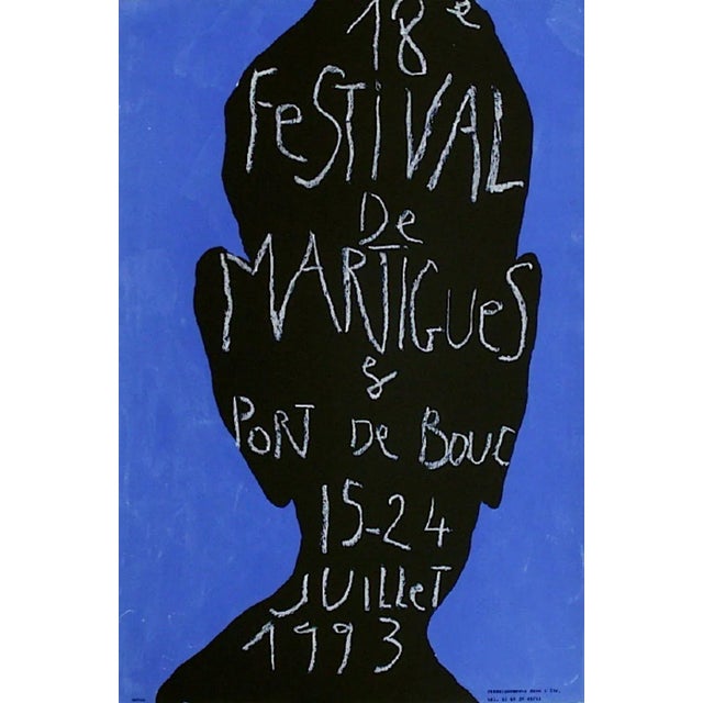 Jean-Charles BLAIS FESTIVAL DE MARTIGUES 1993 original screeprint poster on coated paper unsigned and not numbered 23.6 x...