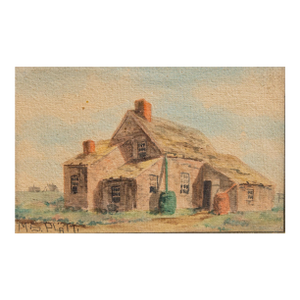 American Farm House 19th Century Landscape Painting