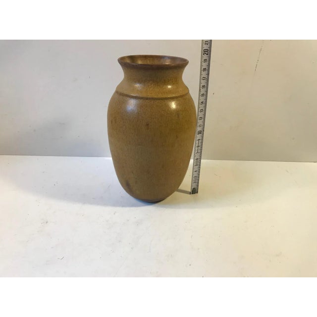 Brown Danish Ceramic Vase by Aino Grib, 1970s For Sale - Image 8 of 9