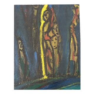 Michel Chapuis, Expressionist Composition, 1987, Acrylic on Canvas For Sale