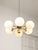 Vintage Italian Six-Arm Sputnik Chandelier with Opaline Shades For Sale - Image 6 of 18
