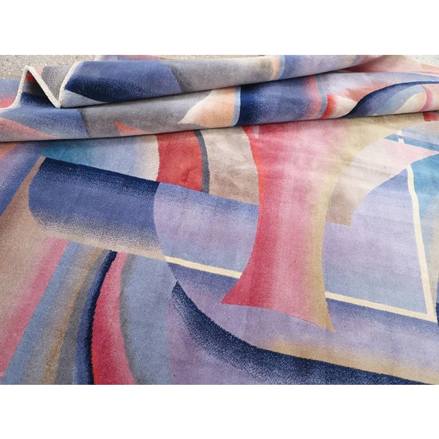 Mid 20th Century Vortex Three Dimensional Vintage Chinese Rug - 7'9" x 9'9" For Sale - Image 5 of 5