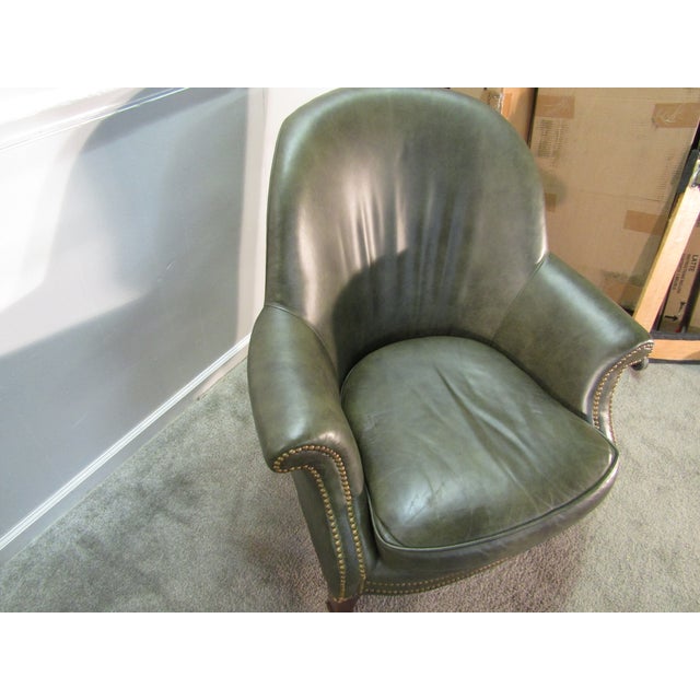 1990s Baker Furniture Pair of Leather Chairs For Sale - Image 5 of 13