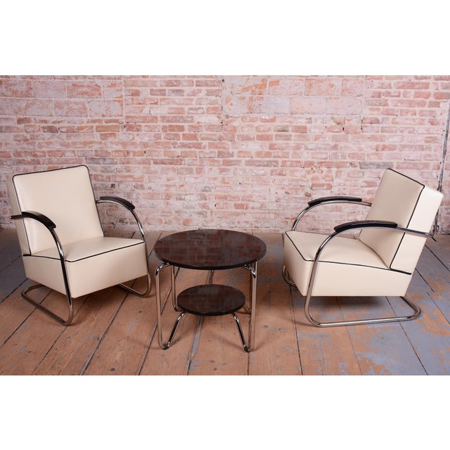 Bauhaus Leather FN21 Armchairs from Mücke-Melder, Czech, 1930s, Set of 2 For Sale - Image 17 of 18