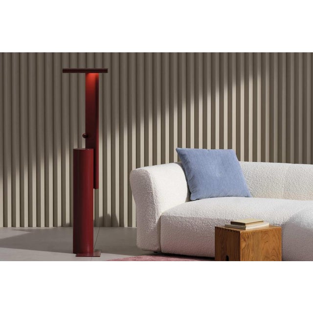 Polyshape Red Aluminium Floor Lamp by Ferrerol Babin for Cassina For Sale - Image 4 of 11
