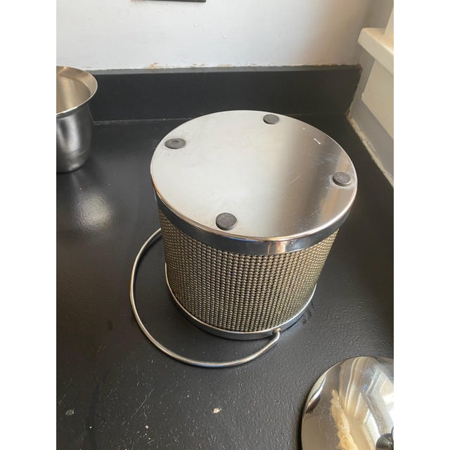1950s Mid-Century Hollywood Regency Gold Beaded Ice Bucket With Chrome Liner, Japan For Sale - Image 11 of 13