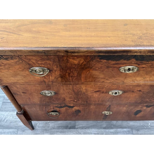 Antique Mid-19th Century Biedermeier Walnut Chest of Drawers, Germany For Sale - Image 12 of 18