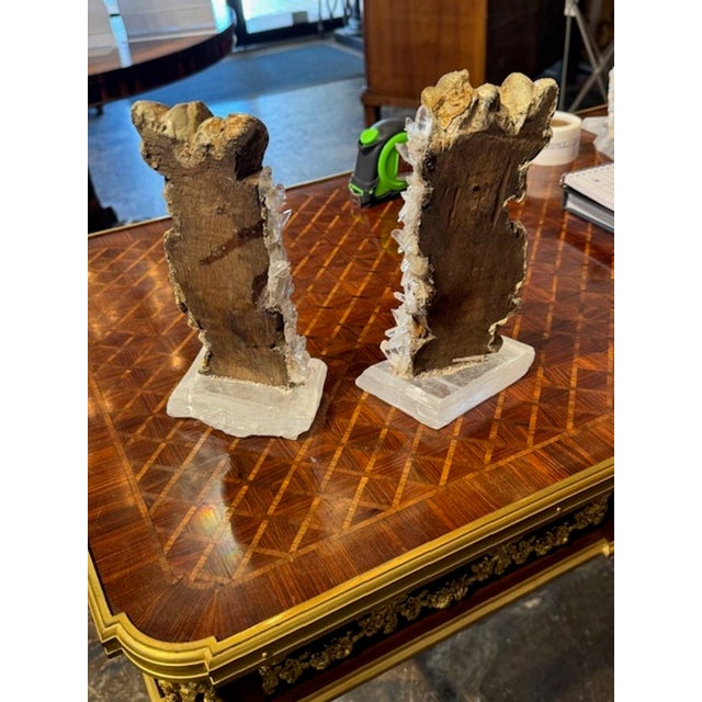 Pair of Antique Giltwood Fragments on Crystal Bases For Sale In Dallas - Image 6 of 6