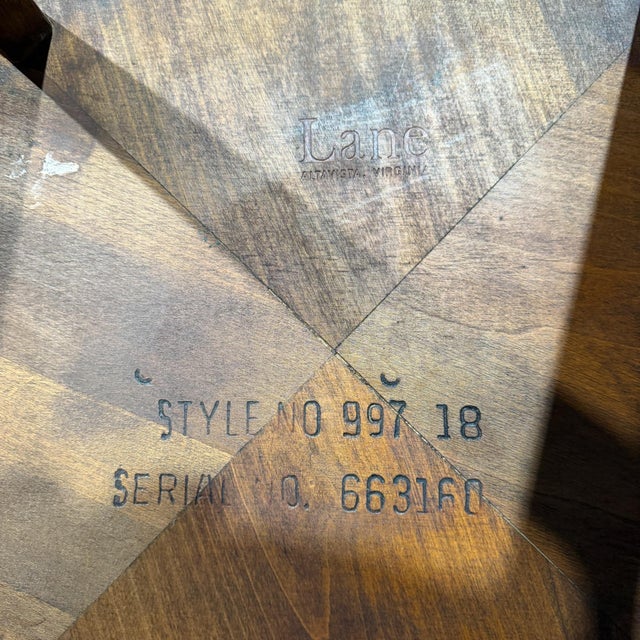 Lane Rhythm Walnut Round Drum Side Table Mid Century Modern For Sale - Image 10 of 10