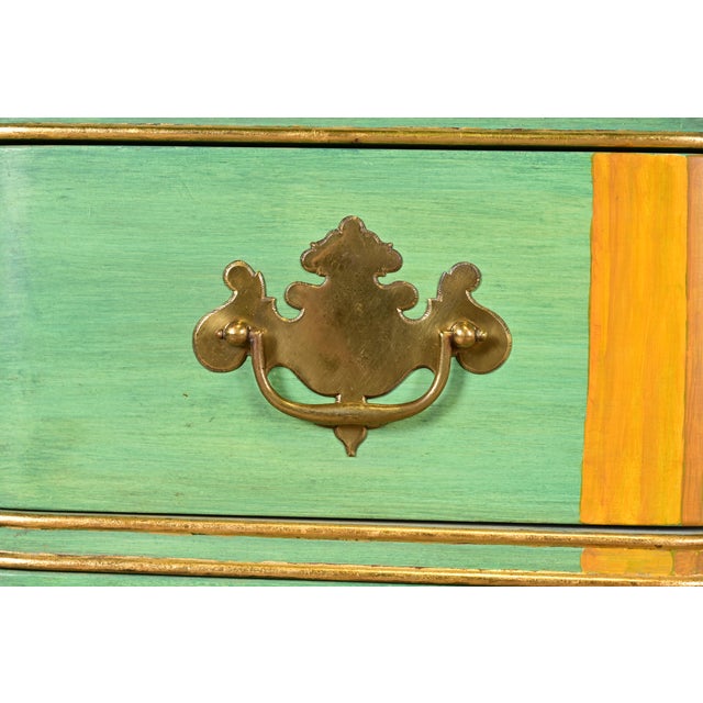 Green Kindel Furniture Georgian Hand-Painted Block Front Chest of Drawers For Sale - Image 8 of 15