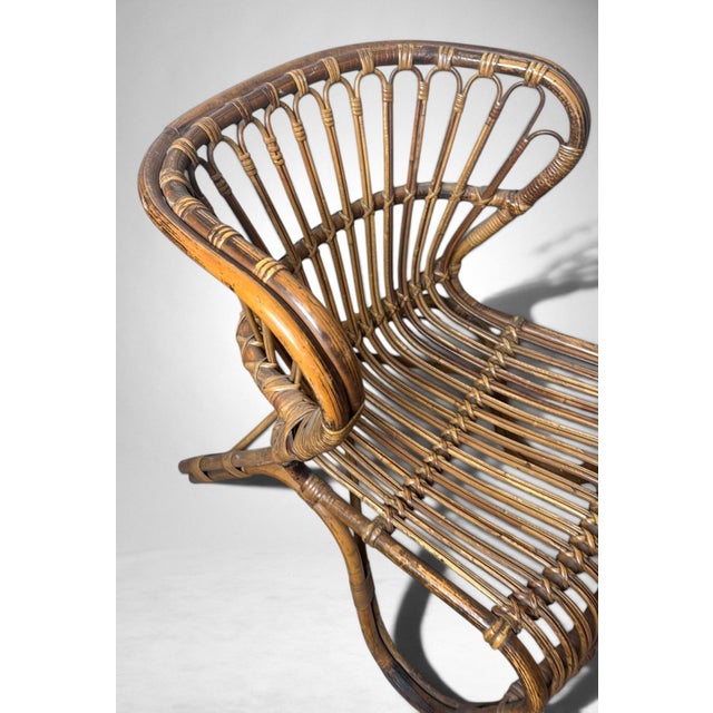 Danish Organic Modern Rattan Lounge Chair in the Style of Viggo Boesen For Sale - Image 13 of 17