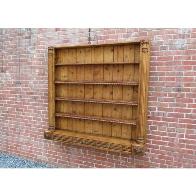 Traditional 1760s Unique Antique English Country House Georgian Yellow Pine Dresser Back For Sale - Image 3 of 7