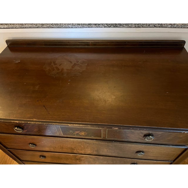 Antique Mahogany 4 Drawer Dresser With Casters. By Charles R Sligh For Sale - Image 12 of 12