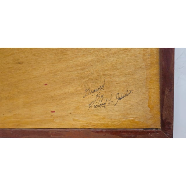 Mid 20th Century Signed Abstract Mixed Media Painting, Framed 25.5"x19.5" For Sale - Image 13 of 13