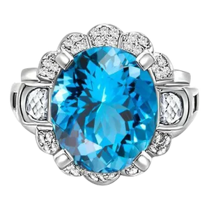 GIA Certified Oval Cut 9.5 Carat Natural Aquamarine Vintage Retro Ring, Size 8