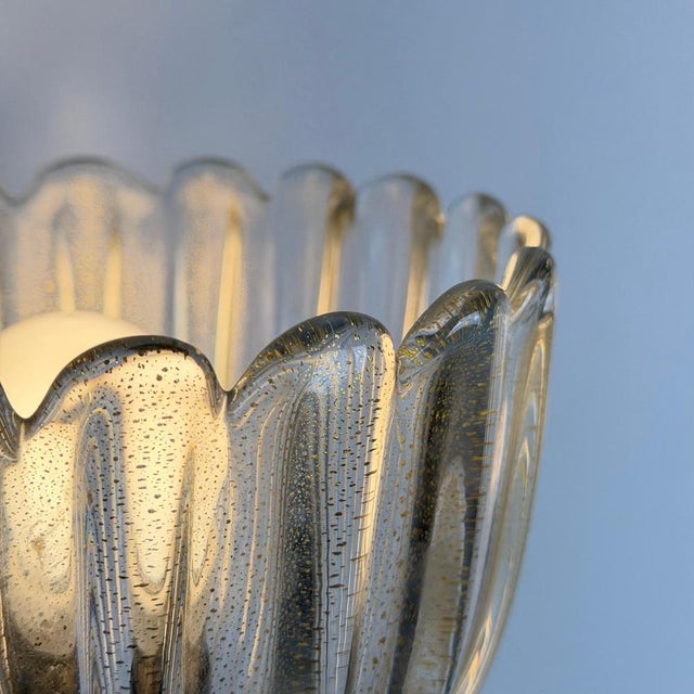 Murano Crystal Sconces with Suspended Gold Leaf Particles by E. Barovier for Erco, 1940s, Set of 2 For Sale - Image 14 of 18