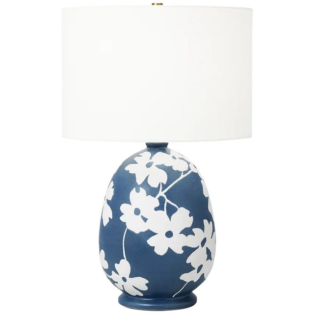 Contemporary Hable By Visual Comfort Studio Lila Table Lamp in Semi Matte Navy Blue For Sale - Image 3 of 3