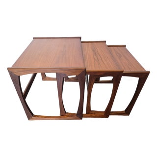 G-Plan Teak Nesting Table Set of 3 Quadrille Line For Sale