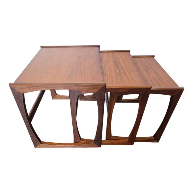 G-Plan Teak Nesting Table Set of 3 Quadrille Line For Sale