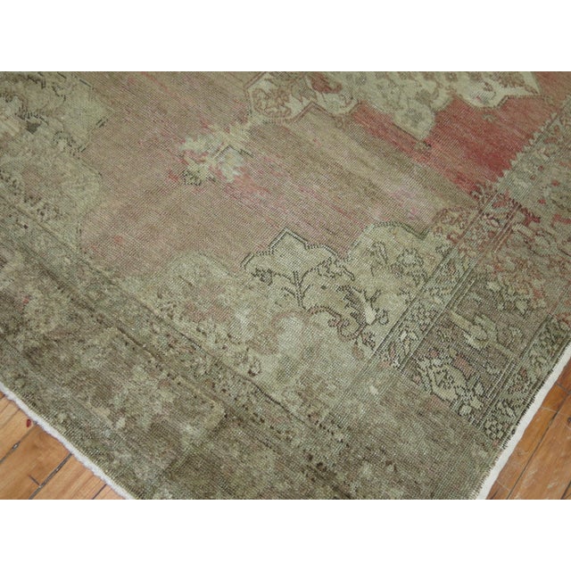 Mid 20th Century Soft Pink Turkish Oushak Rug For Sale - Image 9 of 18