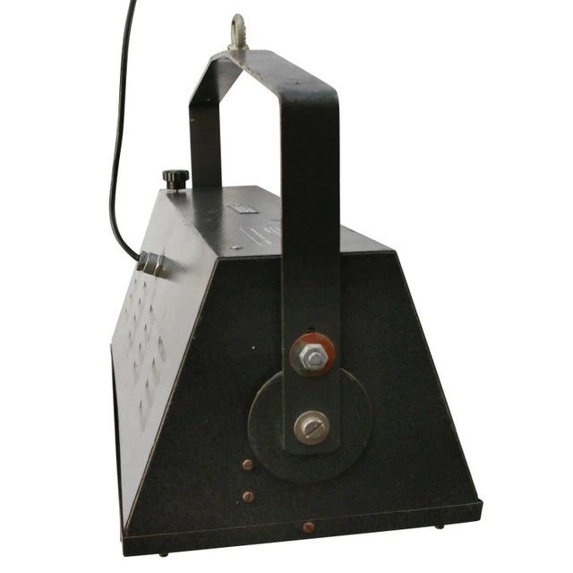 Industrial Vintage Dark Grey Metal Theater Pendant Lamp, 1950s For Sale - Image 3 of 5