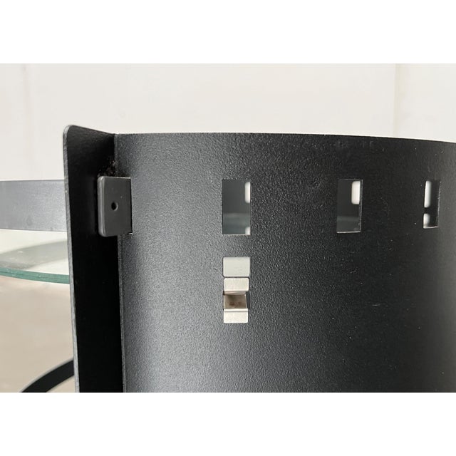 Postmodern German Rolling Metal and Glass Side Tables from D-Tec, 1980s, Set of 2 For Sale - Image 13 of 18