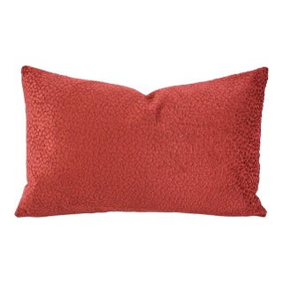 Contemporary Brunschwig and Fils La Panthere Velvet in Red Lumbar Pillow Cover For Sale