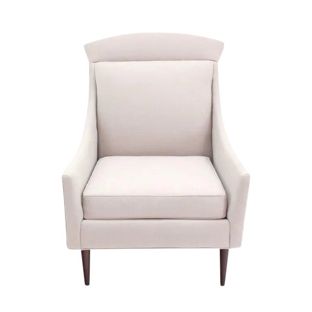 Early 20th Century Lounge Chair by Selig on Walnut Legs For Sale - Image 9 of 9