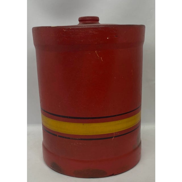 Ceramic 1940’s Hand Painted Stoneware Cookie Jar For Sale - Image 7 of 13